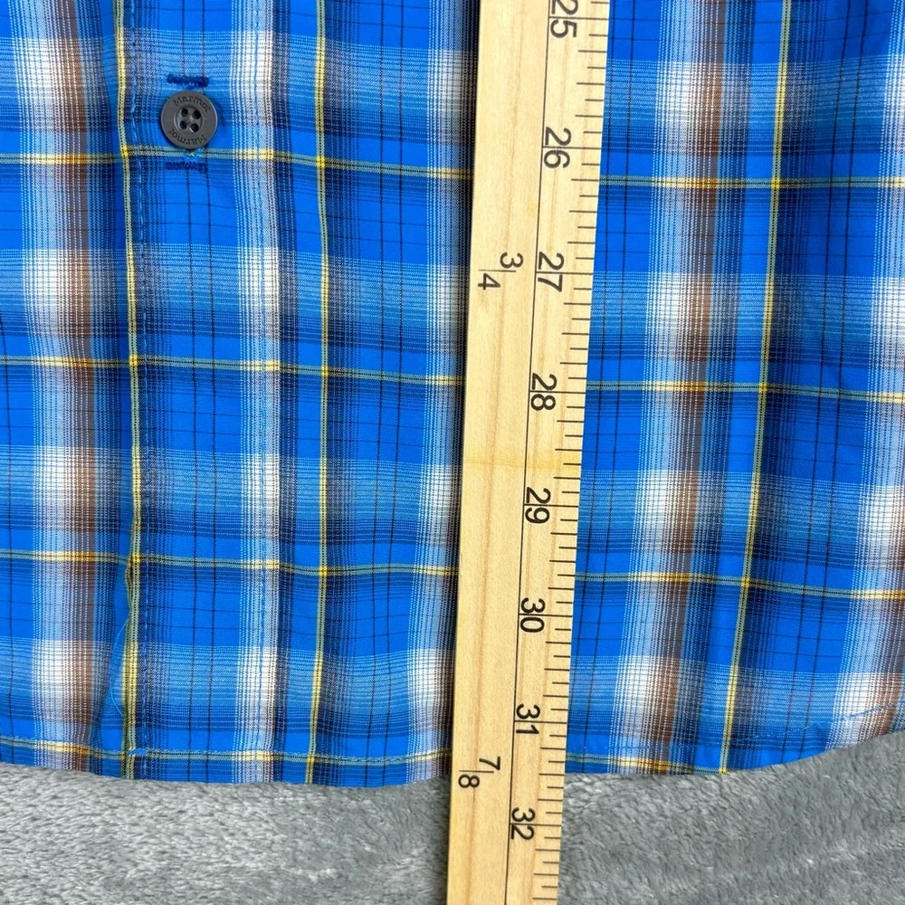 Marmot Shirt Mens XL Blue Plaid Nylon‎ Outdoor Hiking Camp Workwear Logo - Picture 14 of 16